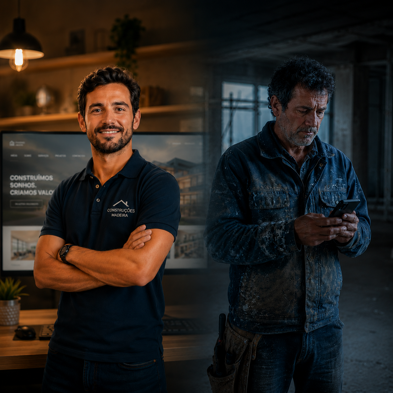 Empreiteiro com site vs empreiteiro sem site — Vexasus
